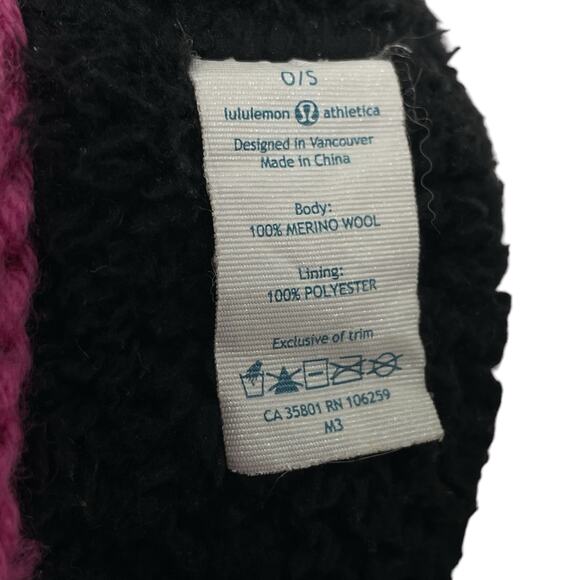 Lululemon Womens Head Band Ear Warmer Pink Black Wool Blend - Picture 5 of 5